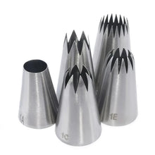 Load image into Gallery viewer, 5pcs Large Metal Cake Cream Decoration Tips Set Pastry Tools Stainless Steel Piping Icing Nozzle Cupcake Head Dessert Decorators