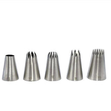 Load image into Gallery viewer, 5pcs Large Metal Cake Cream Decoration Tips Set Pastry Tools Stainless Steel Piping Icing Nozzle Cupcake Head Dessert Decorators
