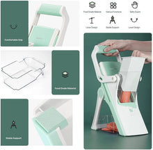 Load image into Gallery viewer, 5-in-1 safe multifunctional veggie chopper slicer manual mandolin chopper radish meat chopper kitchen accessory tool