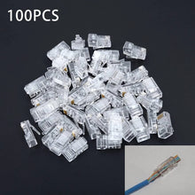 Load image into Gallery viewer, 50pcs/100pcs CAT5E CAT6 Plug RJ45 Connector Network Cable Modular 8P8C Connector End Pass Through Z HOTSALE RJ45