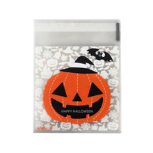 Load image into Gallery viewer, 50/100pcs Halloween Plastic Candy Bags Gift Cookie Bags Biscuits Snack Packaging Bags Happy Halloween Party Decoration Supplies