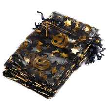 Load image into Gallery viewer, 50pcs/lot Halloween Organza Gift Bag Drawstring Spider Web Multi Color Printing Party Packaging Gift High Quality Candy Bag