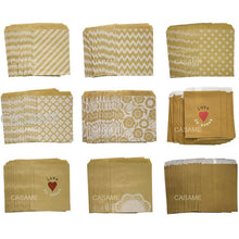 Load image into Gallery viewer, 50pcs/ Lot treat candy bag high quality Party Favor Paper Bags Chevron Polka Dot Stripe Printed Paper craft Bags Bakery Bags