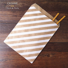 Load image into Gallery viewer, 50pcs/ Lot treat candy bag high quality Party Favor Paper Bags Chevron Polka Dot Stripe Printed Paper craft Bags Bakery Bags
