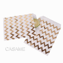 Load image into Gallery viewer, 50pcs/ Lot treat candy bag high quality Party Favor Paper Bags Chevron Polka Dot Stripe Printed Paper craft Bags Bakery Bags