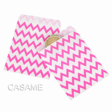 Load image into Gallery viewer, 50pcs/ Lot treat candy bag high quality Party Favor Paper Bags Chevron Polka Dot Stripe Printed Paper craft Bags Bakery Bags