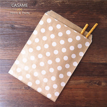Load image into Gallery viewer, 50pcs/ Lot treat candy bag high quality Party Favor Paper Bags Chevron Polka Dot Stripe Printed Paper craft Bags Bakery Bags