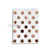 Load image into Gallery viewer, 50pcs/ Lot treat candy bag high quality Party Favor Paper Bags Chevron Polka Dot Stripe Printed Paper craft Bags Bakery Bags