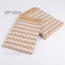 Load image into Gallery viewer, 50pcs/ Lot treat candy bag high quality Party Favor Paper Bags Chevron Polka Dot Stripe Printed Paper craft Bags Bakery Bags