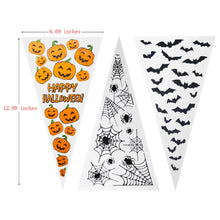 Load image into Gallery viewer, 50Pcs Halloween Cone Bag Pumpkin Bat Spider Triangle-shape Candy Bags Halloween Gift Favors Package Treat Or Trick Candy Pocket