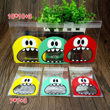 Load image into Gallery viewer, 50PCS Cute Cartoon Monster Cookie Candy Self-Adhesive Plastic Bags For Biscuits Snack Baking Package Supplies Christmas Decor