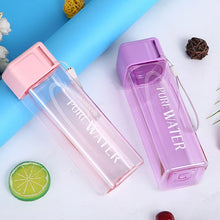 Load image into Gallery viewer, 500ml New Square Plastic Water Cup Simple Transparent Water Cup Outdoor Water Sports Cold Juice Cup Portable Portable Water Cup