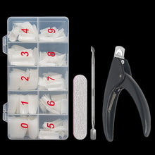 Load image into Gallery viewer, Half Cover False Nails Tips, 500pcs Acrylic Fake Nail Manicure Sets, French Style Artificial Nails with Designs For Nail Art