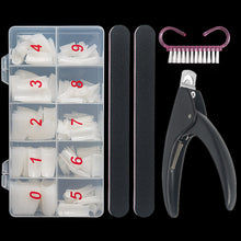 Load image into Gallery viewer, Half Cover False Nails Tips, 500pcs Acrylic Fake Nail Manicure Sets, French Style Artificial Nails with Designs For Nail Art