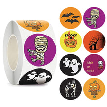 Load image into Gallery viewer, 500pcs 2.5cm Halloween Round Stickers Pumpkin Decoration Labels Envelope Seal Stickers for Gift Boxes Packaging Paper Sticker