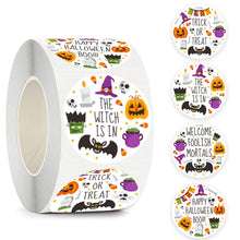 Load image into Gallery viewer, 500pcs 2.5cm Halloween Round Stickers Pumpkin Decoration Labels Envelope Seal Stickers for Gift Boxes Packaging Paper Sticker