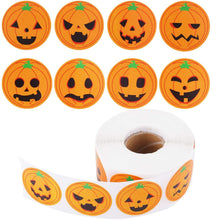Load image into Gallery viewer, 500pcs 2.5cm Halloween Round Stickers Pumpkin Decoration Labels Envelope Seal Stickers for Gift Boxes Packaging Paper Sticker