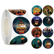 Load image into Gallery viewer, 500pcs 2.5cm Halloween Round Stickers Pumpkin Decoration Labels Envelope Seal Stickers for Gift Boxes Packaging Paper Sticker