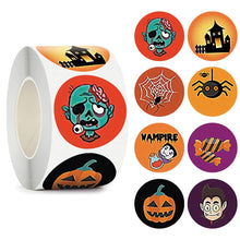 Load image into Gallery viewer, 500pcs 2.5cm Halloween Round Stickers Pumpkin Decoration Labels Envelope Seal Stickers for Gift Boxes Packaging Paper Sticker