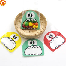 Load image into Gallery viewer, 50PCS 7X7CM 3Colors Cute Cartoon Monster Cookie&Candy Bag Self-Adhesive Plastic Bags For Biscuits Snack Baking Package Supplies