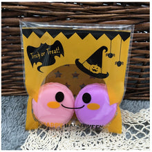 Load image into Gallery viewer, 50pcs Happy Halloween Cookie Candy bread packaging bags self-adhesive plastic bags for biscuits snack baking package 10X10+3cm