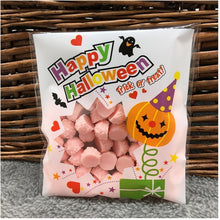 Load image into Gallery viewer, 50pcs Happy Halloween Cookie Candy bread packaging bags self-adhesive plastic bags for biscuits snack baking package 10X10+3cm