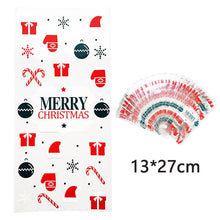 Load image into Gallery viewer, 50pcs Santa Claus Christmas Tree Elk Plastic Gift Bags for Christmas Gift Baking Candy Cookie Easter Egg Rabbit Packaging Bags