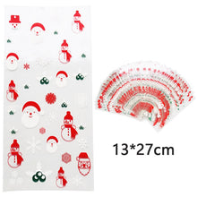 Load image into Gallery viewer, 50pcs Santa Claus Christmas Tree Elk Plastic Gift Bags for Christmas Gift Baking Candy Cookie Easter Egg Rabbit Packaging Bags