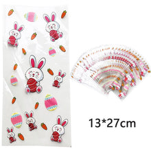 Load image into Gallery viewer, 50pcs Santa Claus Christmas Tree Elk Plastic Gift Bags for Christmas Gift Baking Candy Cookie Easter Egg Rabbit Packaging Bags