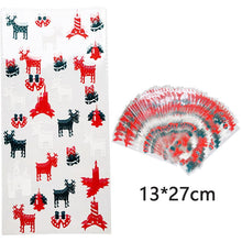 Load image into Gallery viewer, 50pcs Santa Claus Christmas Tree Elk Plastic Gift Bags for Christmas Gift Baking Candy Cookie Easter Egg Rabbit Packaging Bags