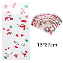 Load image into Gallery viewer, 50pcs Santa Claus Christmas Tree Elk Plastic Gift Bags for Christmas Gift Baking Candy Cookie Easter Egg Rabbit Packaging Bags
