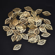 Load image into Gallery viewer, 50Pcs Leaves Filigree Metal Crafts Jewelry DIY Wedding Accessories Pendant Chinese Costume Bride Coronet Metal Leaves