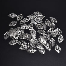 Load image into Gallery viewer, 50Pcs Leaves Filigree Metal Crafts Jewelry DIY Wedding Accessories Pendant Chinese Costume Bride Coronet Metal Leaves