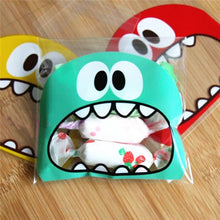 Load image into Gallery viewer, 50pcs OPP Monster Plastic Bag Of Cute Big Teech Mouth Sharp Teeth For Wedding Cookie Candy Biscuits Snack Baking Package Bags