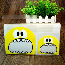 Load image into Gallery viewer, 50pcs OPP Monster Plastic Bag Of Cute Big Teech Mouth Sharp Teeth For Wedding Cookie Candy Biscuits Snack Baking Package Bags