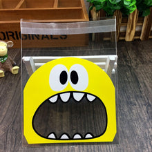 Load image into Gallery viewer, 50pcs OPP Monster Plastic Bag Of Cute Big Teech Mouth Sharp Teeth For Wedding Cookie Candy Biscuits Snack Baking Package Bags
