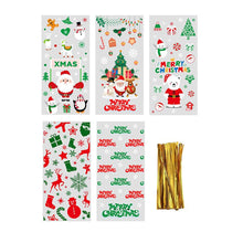 Load image into Gallery viewer, 50Pcs Xmas Cookie Packing Bags Christmas Cellophane Party Bags Treat Candy Bag Festival Party Favor Gift Merry Christmas Hallowe