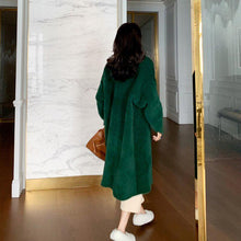 Load image into Gallery viewer, Women Solid Faux Fur Coat Lady Thick Outwear Winter Warm Long Coat Female Elegant Green Overcoat