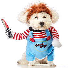 Load image into Gallery viewer, Impoosy Halloween Dog Costume Funny Pet Doll Clothes Cosplay Party Apparel Outfits for Small and Medium Dogs Cats (M,Neck:9-11)
