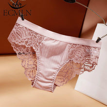 Load image into Gallery viewer, Lace Flowers Briefs for Women Hollow Breathable Panties Low Waist Seamless Lingerie Female Alluring Underpants