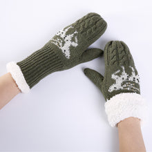 Load image into Gallery viewer, Winter New Christmas Deer Hot Drilling Women's Knitted Wool Finger Warm Gloves