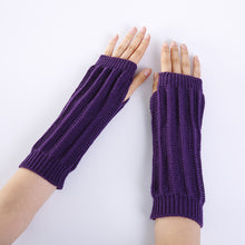 Load image into Gallery viewer, Wool Keep Warm Arm Sleeve Winter Jacquard Hanging Wood Knitted Fingerless Gloves