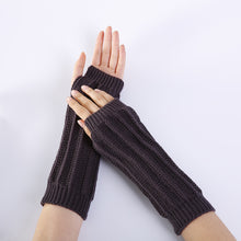Load image into Gallery viewer, Wool Keep Warm Arm Sleeve Winter Jacquard Hanging Wood Knitted Fingerless Gloves