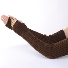 Load image into Gallery viewer, New Solid Color Knitted Wool Men Women Half Finger Open Finger Warm Pile Style Sleeve Cover Gloves