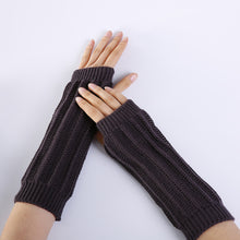 Load image into Gallery viewer, Wool Keep Warm Arm Sleeve Winter Jacquard Hanging Wood Knitted Fingerless Gloves