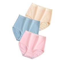 Load image into Gallery viewer, 3 Pcs / Lot Cotton Underwear Women High Waist Panties Comfortable Solid Color Underpants Plus Size M-3XL