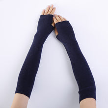Load image into Gallery viewer, Solid Color Fine Yarn Soft Fashionable Warm Open Finger Cashmere Half Finger Arm Sleeve Gloves