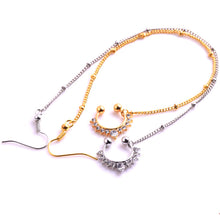 Load image into Gallery viewer, Piercing Jewelry New U-Shaped Fan-Shaped Chain Nose Ring Diamond Nose Chain Ornament