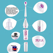 Load image into Gallery viewer, Electric Vibrate Massager Toothbrush with 3 Brush Heads Silicone Toothbrush