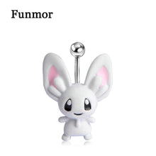 Load image into Gallery viewer, Funmor Rabbit Shape Navel Belly Button Rings For Women Summer Kawaii Animal Body Piercing Jewelry Bikini Tragus Nombril Ombligo